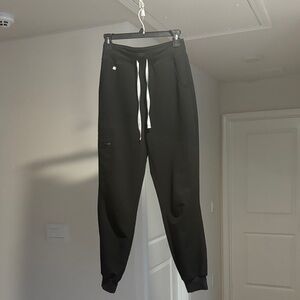 Figs Black Jogger Pants with White Drawstring